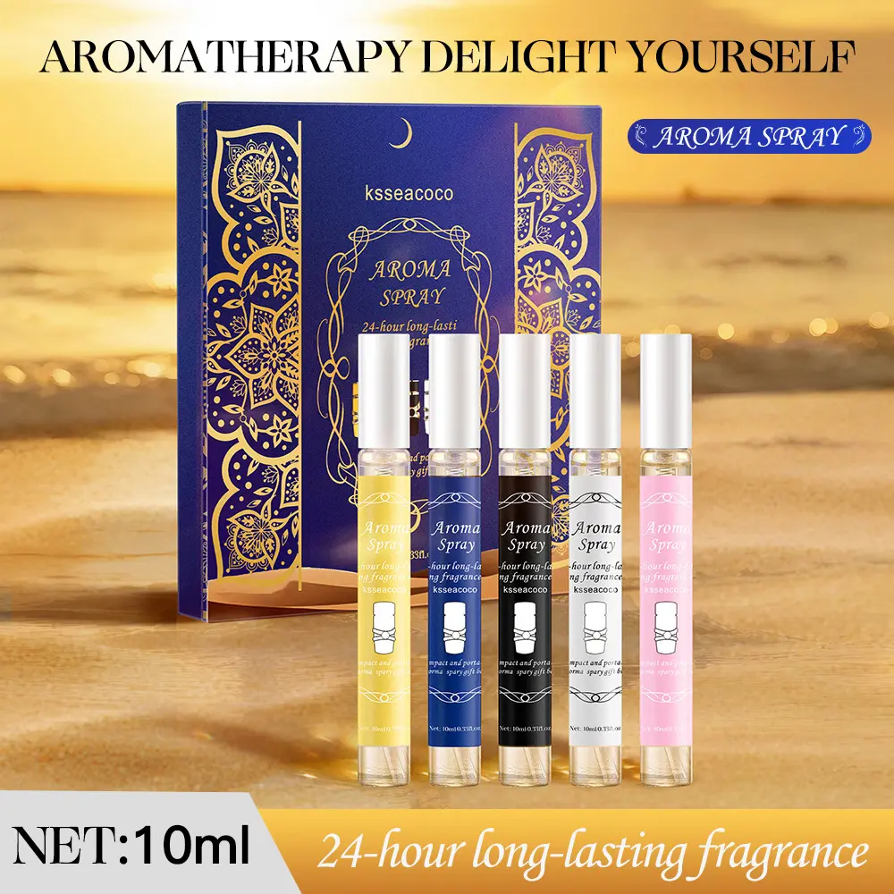 Alcohol-Free Perfume Set, 5PCS Travel Size Perfume Sprays, Long Lasting Fresh Floral & Woody Fragrances