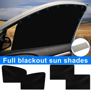 Universal Magnetic Car Window Sun Shades, Side Window Sunshade Curtain with UV Blocking Heat Insulation, Foldable Easy Install Sun Visor for Most Vehicles.
