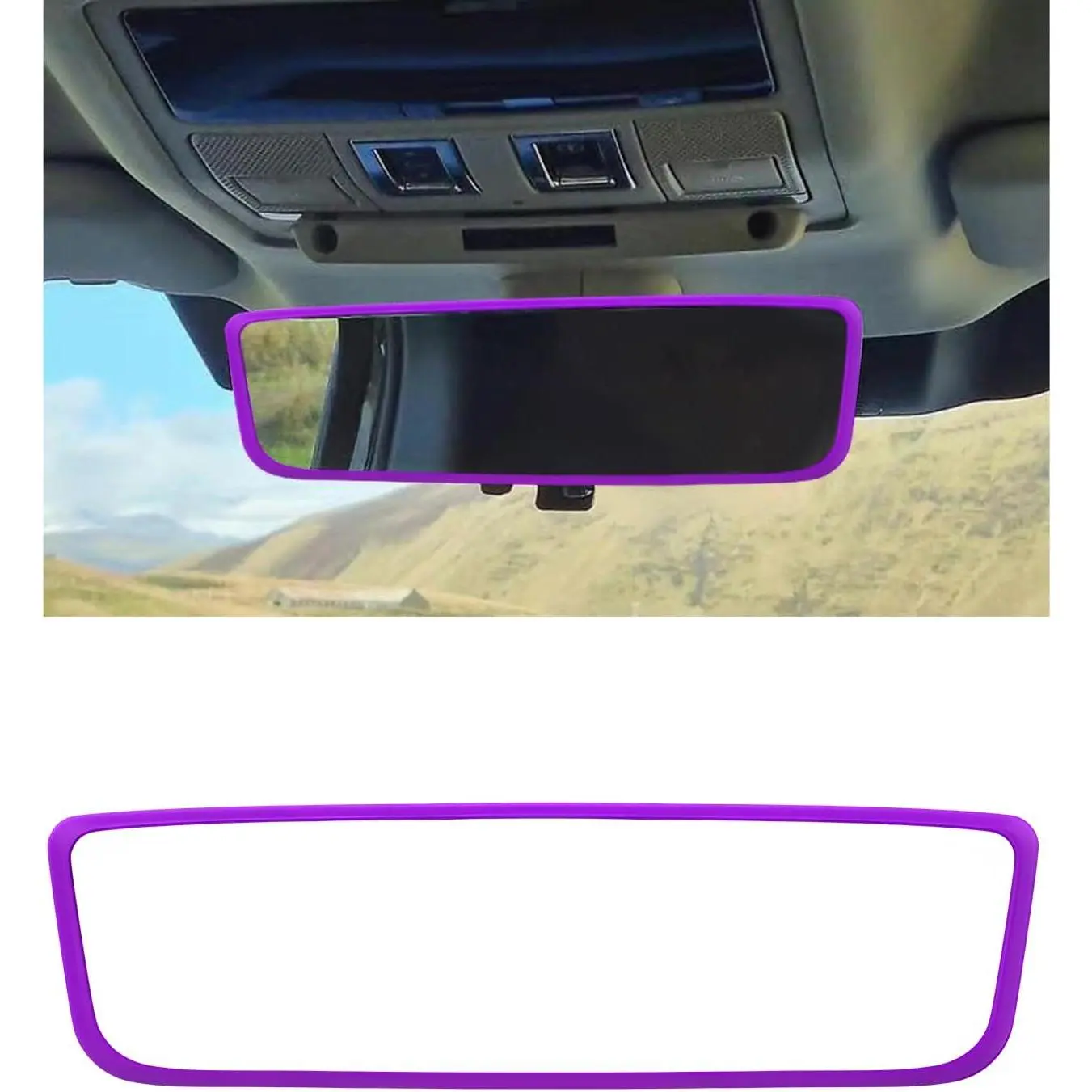 Rear View Mirror Protector Frame & Cover - Synthetic, Soft, Flexible Aesthetic Car Accessory, Multiple Colors, Protective Fit Car Accessories Interior for Tesla Model 3/Y, Slip-On Interior Deco Sticker Gift, Vehicle Decoration