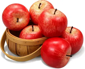 Artificial Apples  Frutis Apples,  Apples for  Decoration Lifelike Normal Size Apples  Apples for Kichen Party Chirstmas Decor (6 Pcs Red )