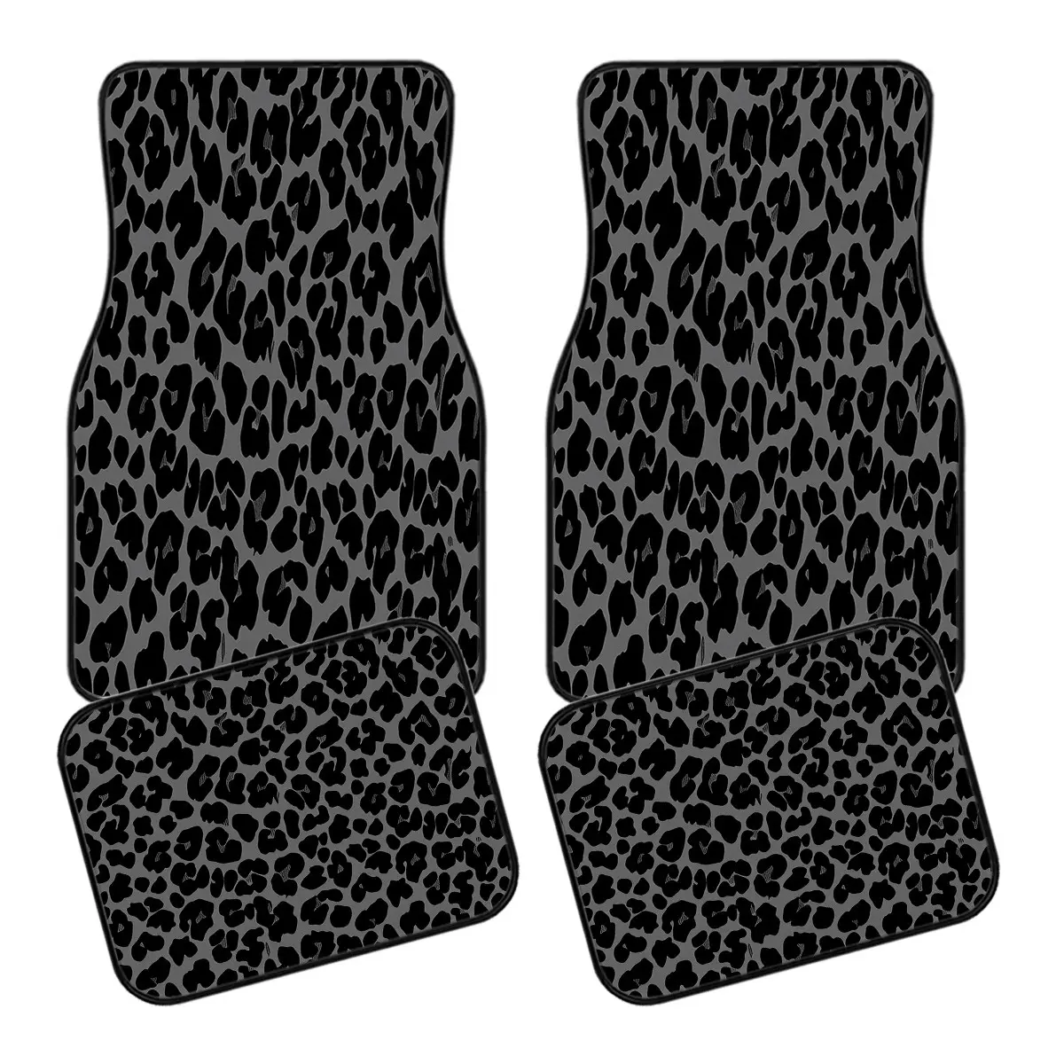 4-Piece Leopard Print Design Car Mat Set, Universal Fit Car Floor Mats, Full Coverage Interior Accessories, Crystal Velvet Car Rug for Sedan Suv Van, Car Interior Accessory, Car Mats Cars