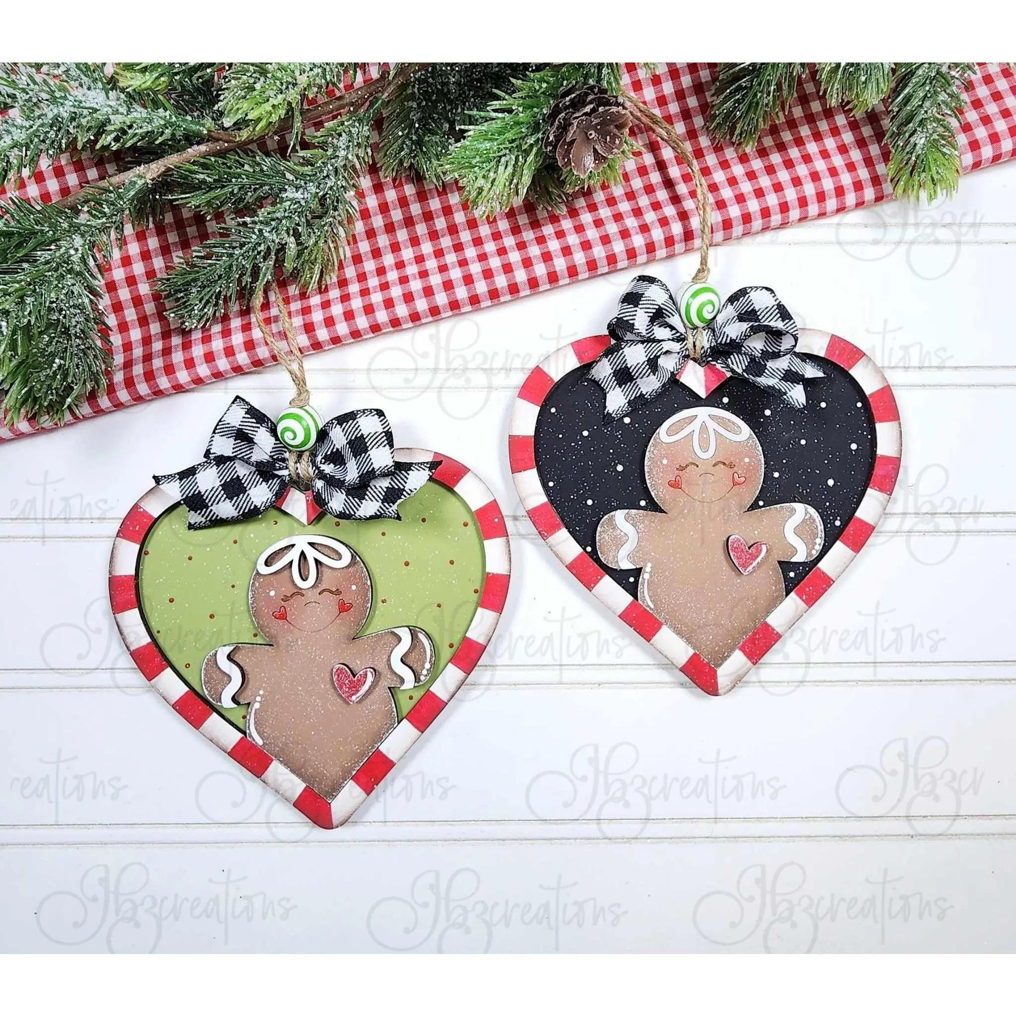 Gingerbread Man Ornaments set of four DIY, Do-It-Yourself, Create-It-Yourself