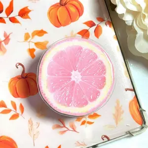 Pink Lemon Summer Phone Grip, Aesthetic Lemonade MagSafe Holder, Cute Fruit Slice Griptok, Unique Summer Gift for Her & Hardcore Readers