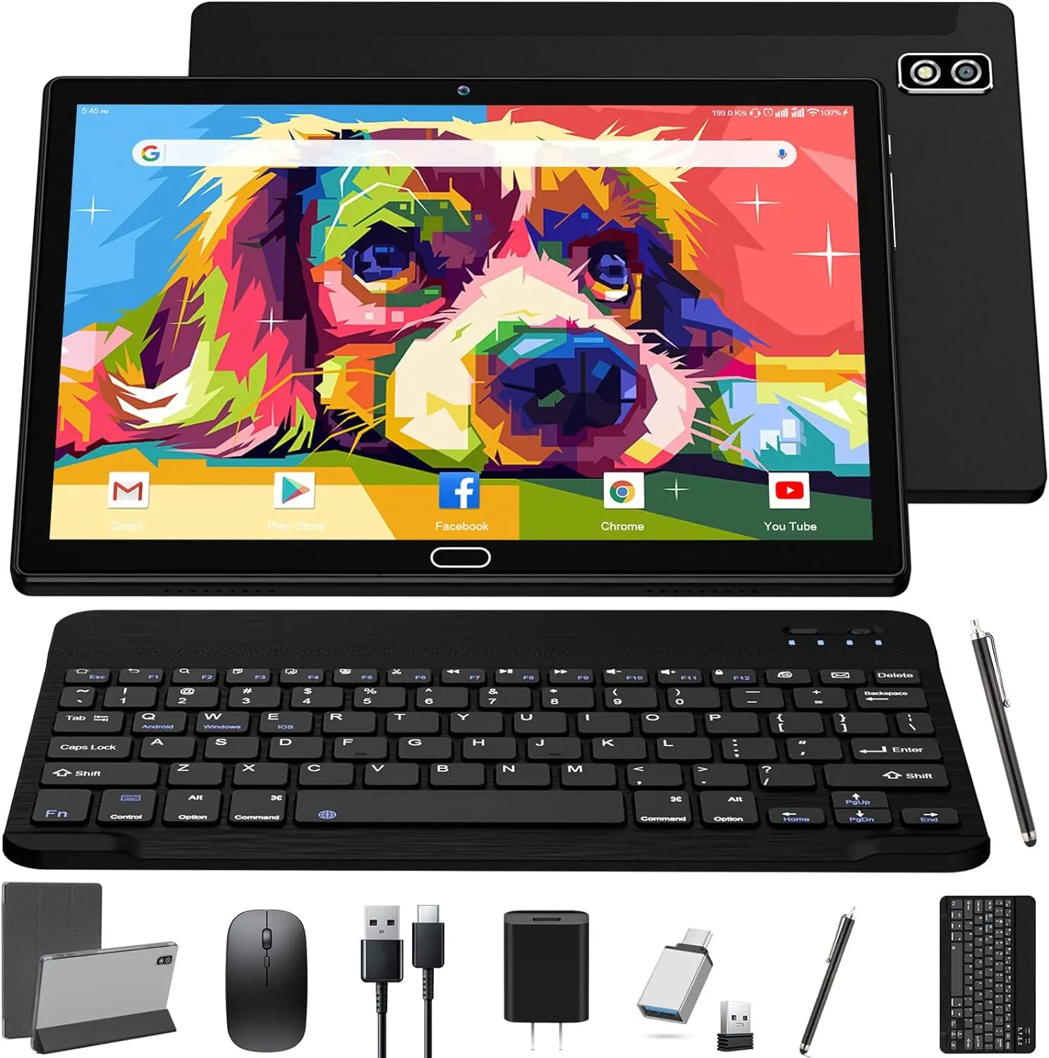 2024 Newest Tablet 10 Inch Android Tablets, 2 in 1 Tablet with 4+64 ...