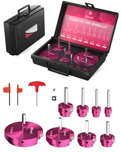 Misurel 8-Piece PVC Pipe Reamer Kit - Multiple Sizes for SCH40 PVC CPVC ABS Pipes High-Pressure Sewer Heavy Duty Hardware Construction Tools Tool Box Torque Wrench Set Home Maintenance Kit