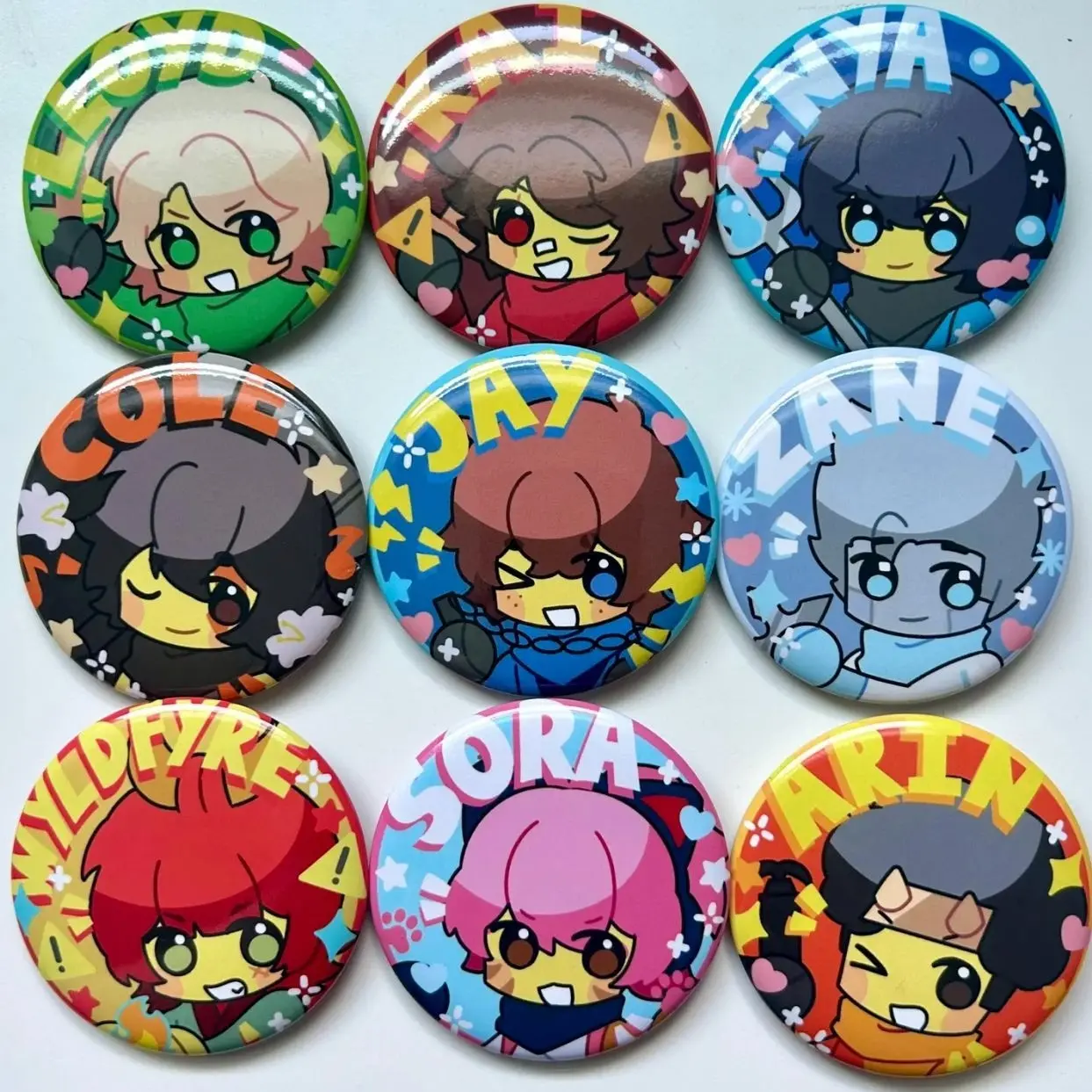 9 Styles (not combo 9) Ninja Anime Pin Buttons