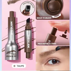 SHEGLAM Brow-Fection Angled Brush & Dip Hair-Like Strokes Liquid Eyebrow Gel Pen for Natural Shaping and Easy Color - Cosmetic