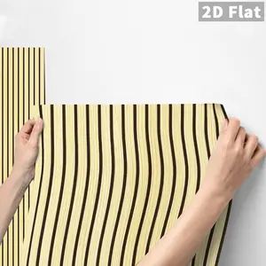 1PC QT Black & Yellow Wavy Stripe Wall Sticker - Frosted PVC Self-Adhesive, Removable Waterproof Oil-Proof, DIY Peel & Stick for Modern Dynamic Decor