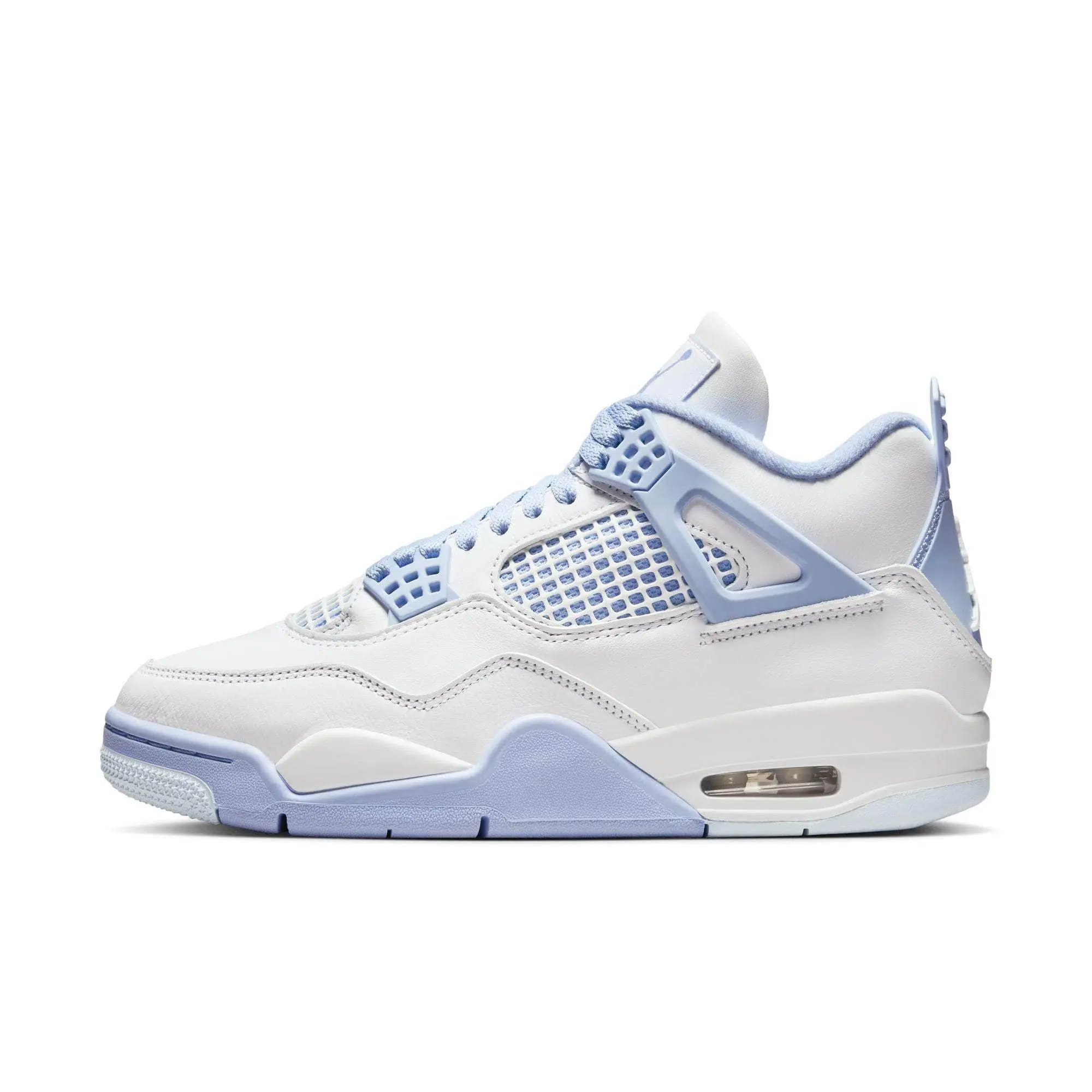 Air Jordan 4 Retro "Forget Me Not" Women's Casual Athletic Sneaker, Leather Sneakers, Casual Walking Sneakers