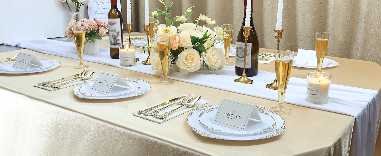 25 Pack 4.5 oz 6.5 oz Plastic Gold Glitter Champagne Flutes with Gold Rim, Disposable Champagne Toasting Glasses for Wedding, Engagement, Party, Mimosa Bar