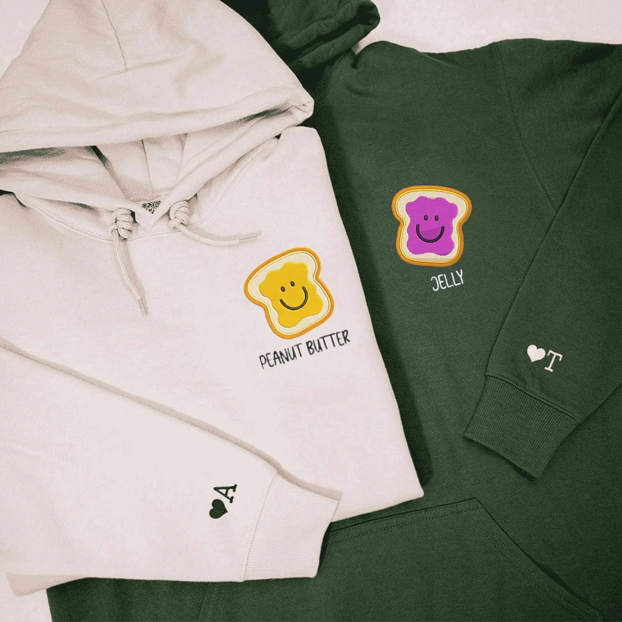 Peanut Butter and Jelly Couple Hoodies – Matching His and Hers Sweatshirts