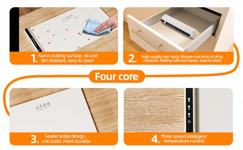 2026 Warming Mat for Food, Rapid Full-Surface Heating, Portable & Rollable Versatile Food Warmer for Countertop, Perfect for Gatherings, Parties &Everyday Use