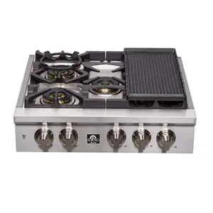 FORNO Spezia 30" Gas Rangetop with 5 Sealed Burners in Stainless Steel