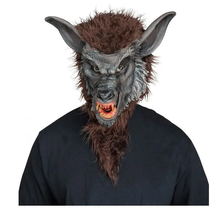 Werewolf Mask - Deluxe Costume Accessory -  One Size - Brown or Gray