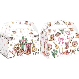 Cowgirl Party  Box  Bow Favor Boxes 12 count Westerm Disco Cowgirl Birthday Party Supplies Boots or Bows Goodie  Box for Rodeo  West Theme Bachelorette  Shower Decor