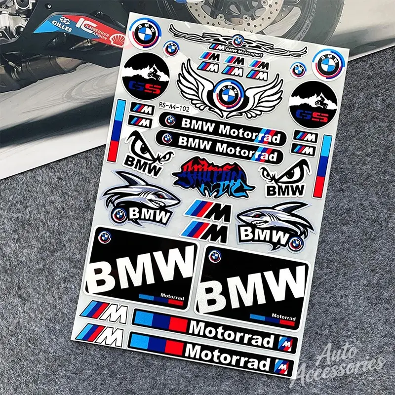 2026 New PVC Reflective Stickers For Motorrad GS Series M Power Motorsport Waterproof Decals For Motorcycle Helmet Laptop Accessories