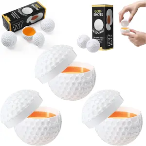 3/6/12PCS Golf Ball Shape Shots 1.7 oz Golfing Ball Shot Shaped Glasses with Lid, Golf Party Decor Christmas Gifts Novelty Party Cups for Men Enthusiasts Outdoor (3)