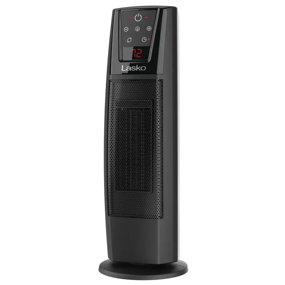 Lasko Ceramic Tower Heater with Remote: Portable Indoor Space Heater Programmable Timer Adjustable Thermostat 1500W