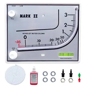 Mark II 25 Liquid Filled Manometer Inspired by Dwyer for HVAC and Use with 3% Accuracy, 3" w.c.