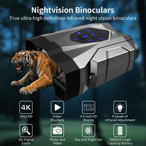 4K Night Vision Glasses with 3 Inch Screen, 5000mAh Battery and f/1.2 Aperture, Ideal for Hunting Camping Gifts