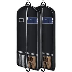 This long garment bag is suitable for travel and storing triangular suit covers It features two large mesh pockets and two handles, and is suitable for suit jackets dresses and tuxedos summerwins