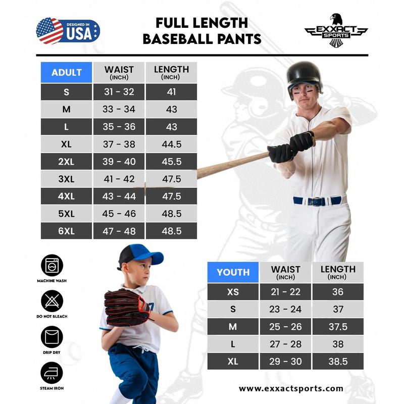 Proline Adult Full Length Baseball Pants with Stripes (White) Fabric Menswear Trouser Elastic