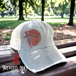 Pray On It, Pray Over It, Pray Through It Pony Tail Leather Patch Hat