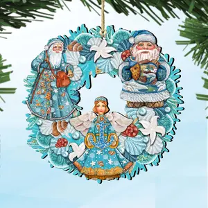 Coastal Guardian Angel Wreath Holiday Ornament by G. DeBrekht - Coastal Holiday Decor - 8185306-4