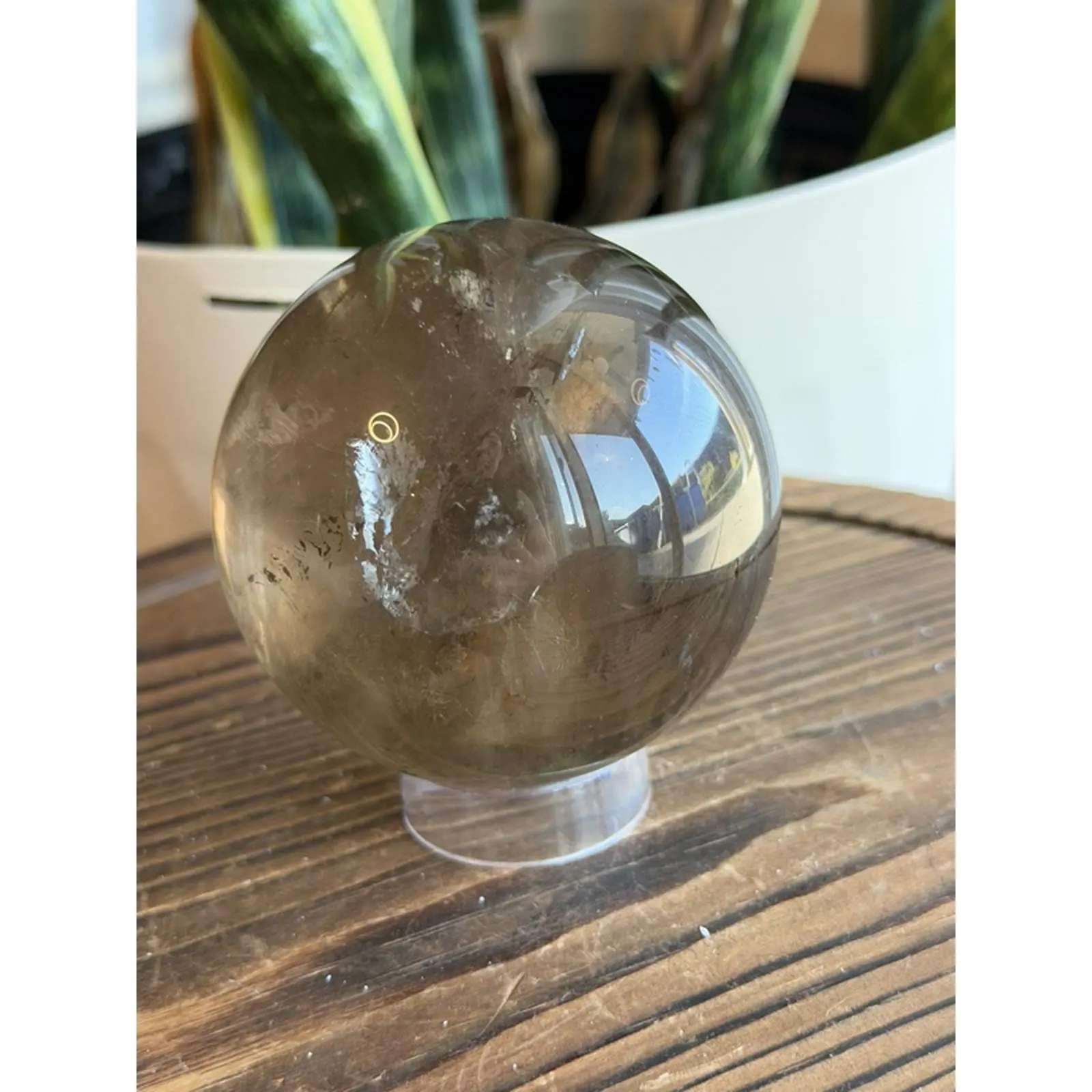Smoky Quartz Sphere - Natural Crystal Healing Stone for Energy Balancing and Meditation