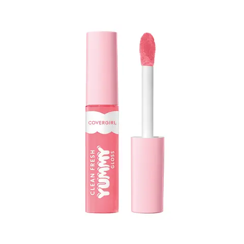 COVERGIRL Clean Fresh Yummy Hyaluronic Lipgloss - 0.33 fl oz Hydrating Glosses with Hyaluronic Acid, Acai, Black Elderberries, Non-Sticky, Berry & Coconut Scented, Lightweight, Sheer Shine, Color Correction, Everyday Glam