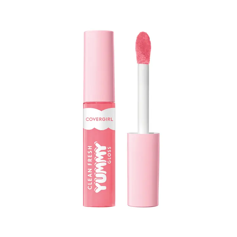 COVERGIRL Clean Fresh Yummy Hyaluronic Lipgloss - 0.33 fl oz Hydrating Glosses with Hyaluronic Acid, Acai, Black Elderberries, Non-Sticky, Berry & Coconut Scented, Lightweight, Sheer Shine, Color Correction, Everyday Glam