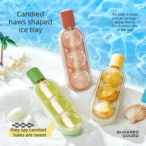 2PCS Ice cream molds, candied hawthorn skewers, food-grade silicone, household ice balls, popsicles, ice cream, homemade straws, ice cube trays, ice blocks