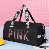 【Black Friday】Fitness Bag with Shoe Compartment, Stylish Letter Printed Large-Capacity Lightweight Crossbody Gym Bag, Multifunctional Shoulder Bag
