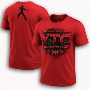 Roman Reigns YTC Grunge Red T-Shirt, Premium WWE Fan Wrestling Apparel Patriotic Gift, Unisex Tee For Man Woman
