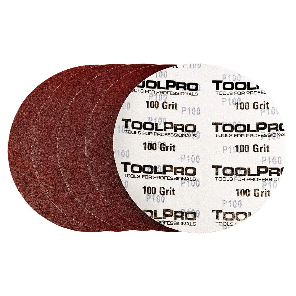 ToolPro 9-in Medium 100 Grit Aluminum Oxide Hook & Loop Drywall Sanding Discs, 15-Pack Abrasive Paper Accessories with System Adherence for Porter Cable Power Tools, Drywall Smoothing