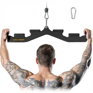 LAT Pull Down Bar with 6 Ergonomic Handles, Neutral Grip LAT Pulldown Attachments for Whole Back Training, Wide Grip LAT Pulldown Bars for Home Gym Cable