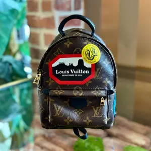 Pre-owned Louis Vuitton Coated Canvas Backpacks Monogram Canvas World Tour Palm Springs Backpack Mini