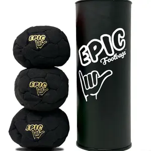 Epic Footbags Deluxe Gift Set 3 Premium 32 Panel Foot Bags for Adults & Kids Party Packs Heavy Duty Thread Hand Filled Suede Material Perfect for Parties Camping and Holiday Gift Exchanges