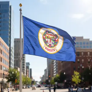AGAS Minnesota State Flag 3x5 Ft - Double Sided, 200D Nylon - Brass Grommets Stitched Edges Premium Quality US State Flag