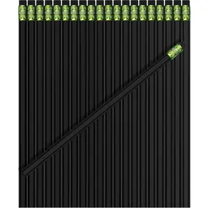 60 count HB Pencils #2 Unsharpened  Cased Pencils with Eraser Hexagonal Pencil Cute Graphite No 2 Pen for Adults Gifts  School Office Sketching Learning(Black, Green)