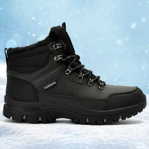 Men Waterproof Snow Boots Warm Winter Hiking Boots Non Slip Outdoor Camping Backpacking Shoes