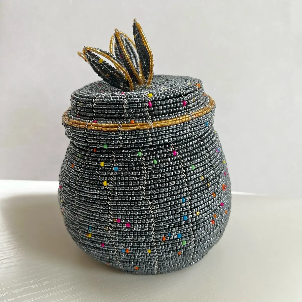 African Beaded Jewelry Basket African Beaded Jewelry Basket