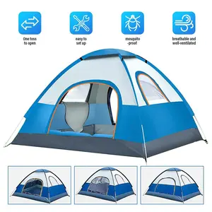 Waterproof Dome Tent for 3–4 Person, Quick Setup Camping Tent with 2 Doors, Double Layer Family Tent with Vestibules, Portable Outdoor Hiking Tent#Summervibes