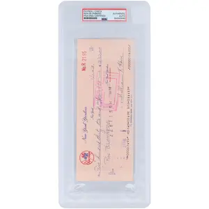Ron Bloomberg New York Yankees Autographed Check from January 7, 1977 - PSA 84845840 - Fanatics Authentic Certified