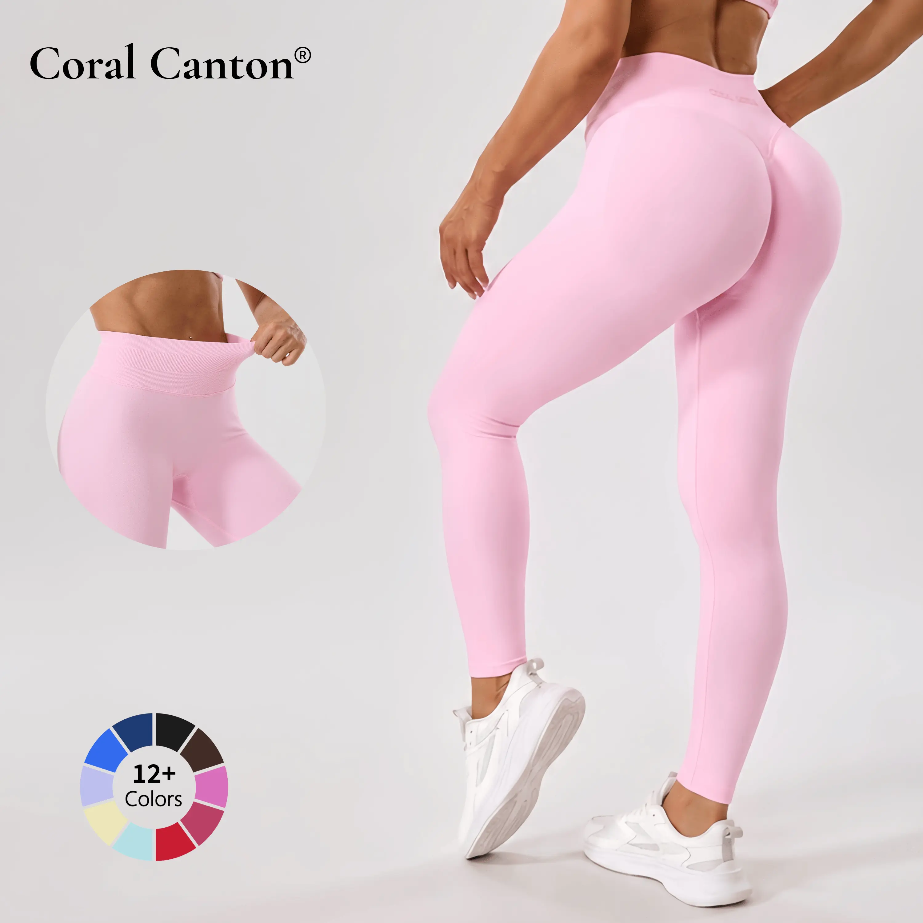 Coral Canton High Waisted Seamless Sports Leggings BackToSchool Coral Canton High Waisted Seamless Sports Leggings BackToSchool