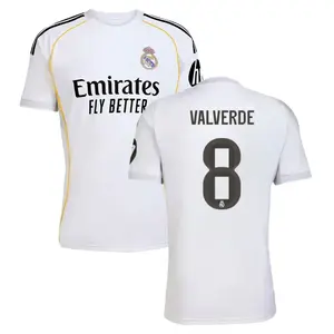 Real Madrid 2025/26 Champions League #8 Valverde Home Stadium Unisex Soccer Jersey
