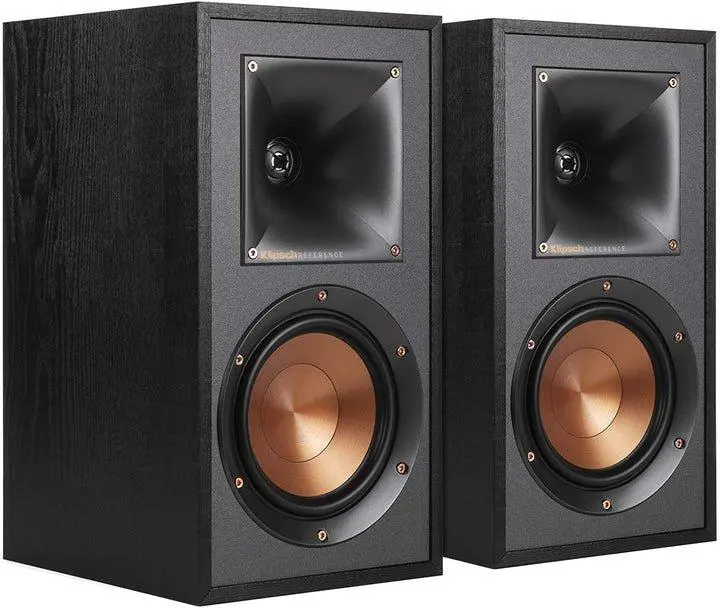 Klipsch R-41M Reference Bookshelf Speakers Pair - 1" LTS Tweeter, 4" Copper-Spun IMG Woofer, 68-21000 Hz Response, 8 Ohms Impedance, 90 dB Sensitivity, Keyhole Slot - Powerful Lifelike Sound Stereo Speaker for Watts-Compatible Home Theater Sound System
