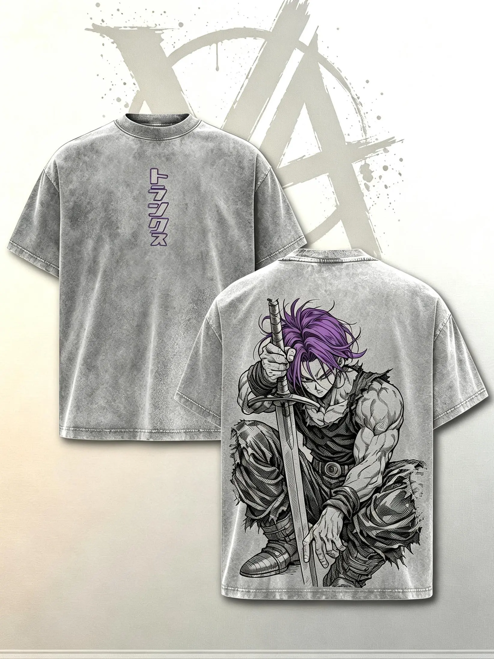 [AVT]Trunks – DBZ Oversize Anime Graphic Tee, Acid Washed Heavy Cotton Shirt, Vintage Manga Streetwear, Unisex Casual Wear, Anime Merch, Gift for Anime Fans,trendy graphic streetwear t-shirt gift, humor symbol t-shirt,invincible shirt,funny student shirt