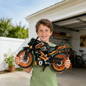 Ktm 250 Duke Motorcycle Building Blocks Set, 1:12 Scale Assembly Model, High Difficulty Toy for Teenagers, Creative Challenge Kit