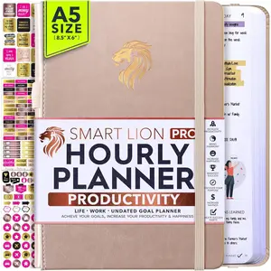 Hourly Planner - Undated Daily, Weekly & Monthly Planner with Budget Section | A 12 Month  to Increase Productivity & Happiness | Life Organizer & Gratitude Journal - Vertical Format